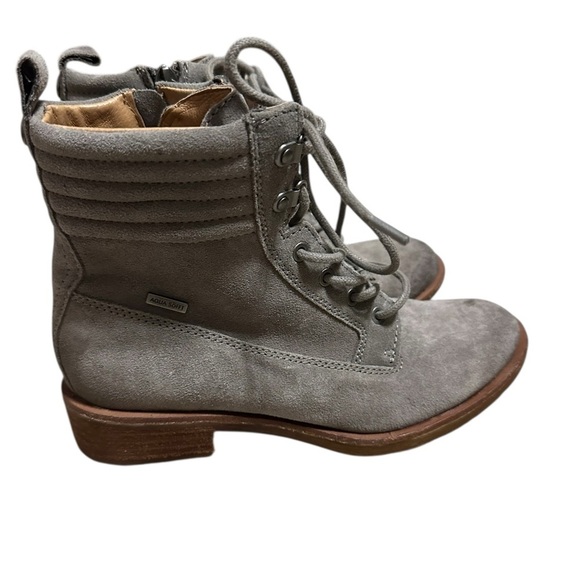 Sofft Baxter Gray Lace Up Ankle Boots with Quilted Detailing Leather Women SZ 7 - Picture 4 of 11